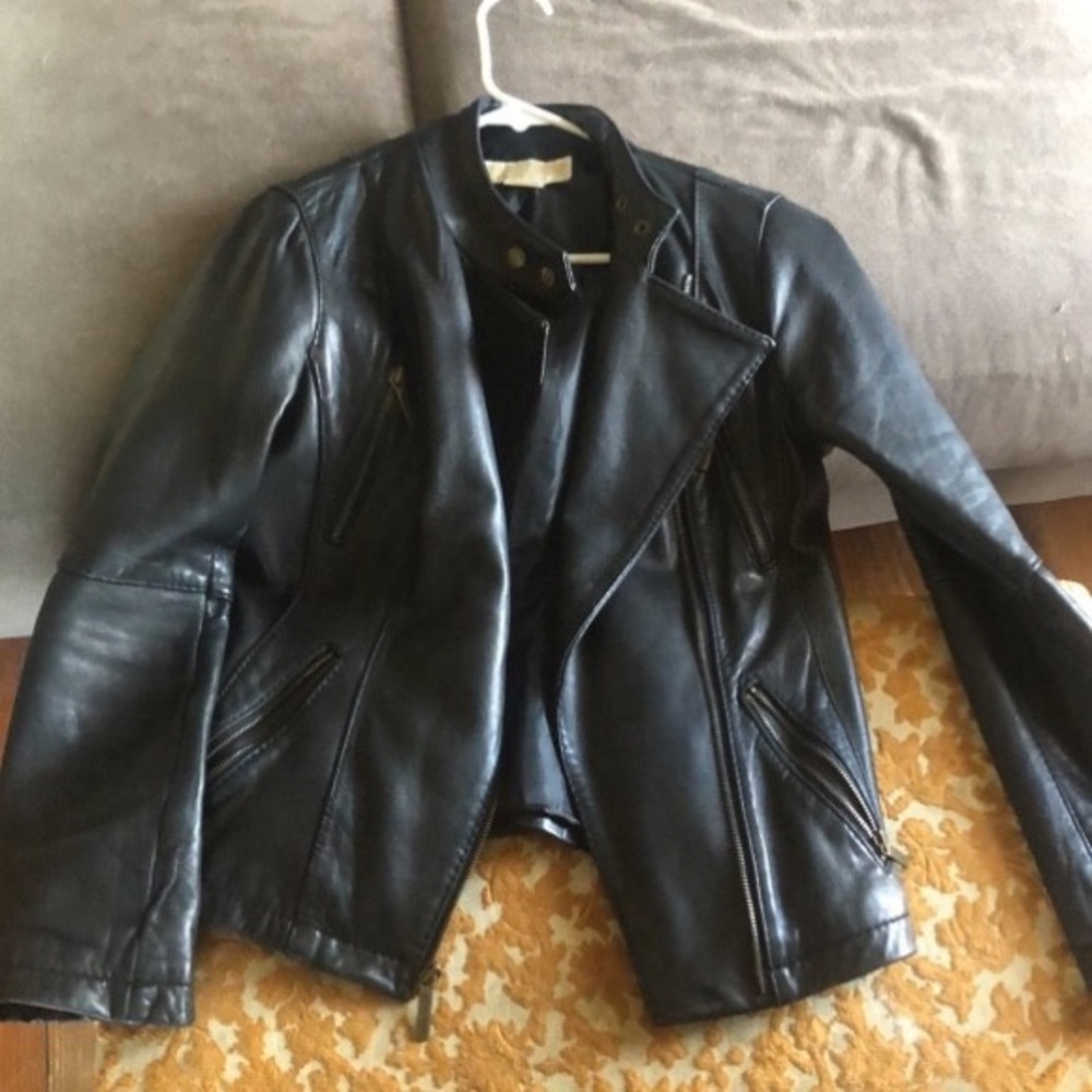 Michael  Kors Leather Moto Jacket XS
